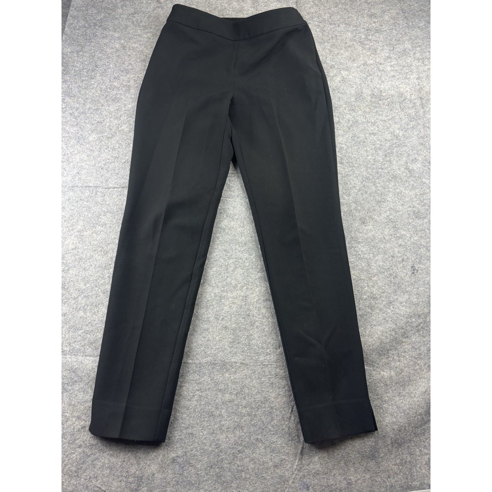 St. John Caviar Collection Crepe Emma Taper Pants‎ Women's 4 Black Side Zip USA